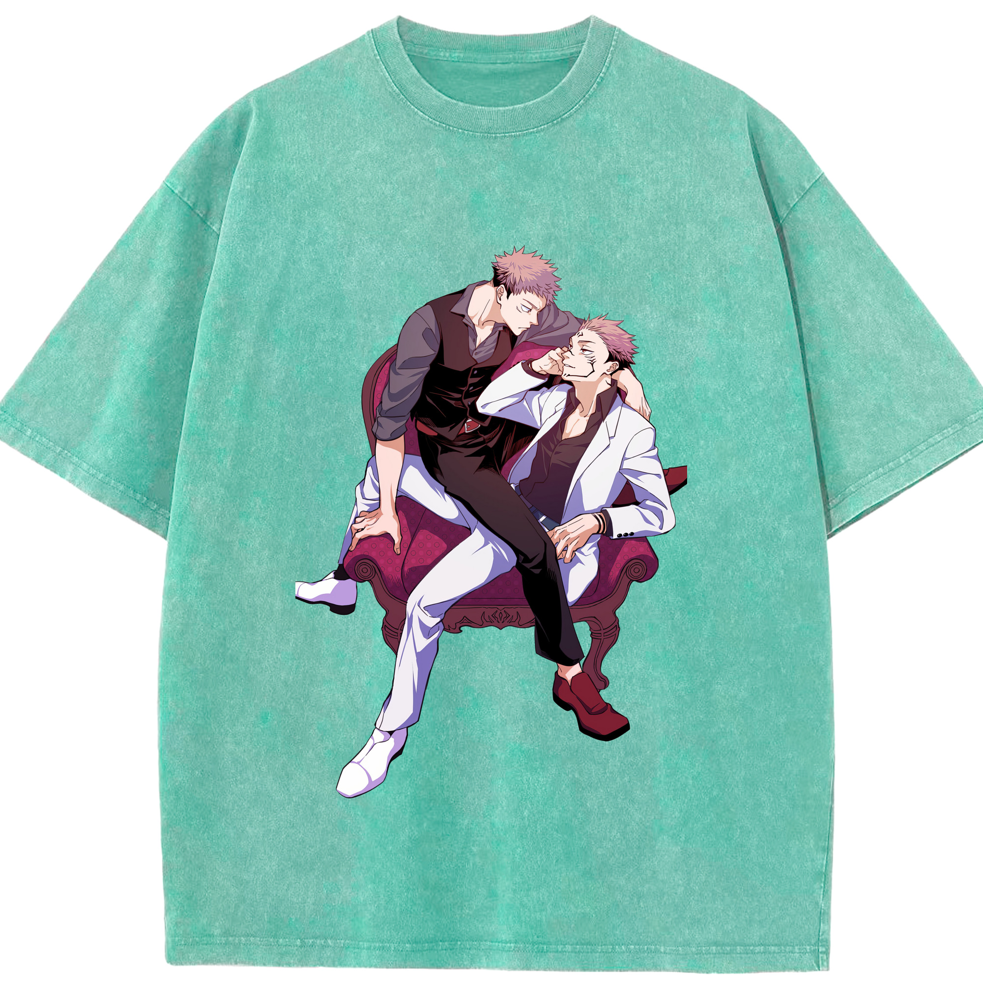 （画像用） 呪術廻戦 Jujutsu Kaisen 綿100% ヴィンテージ風 半袖Tシャツ（フロントプリント）